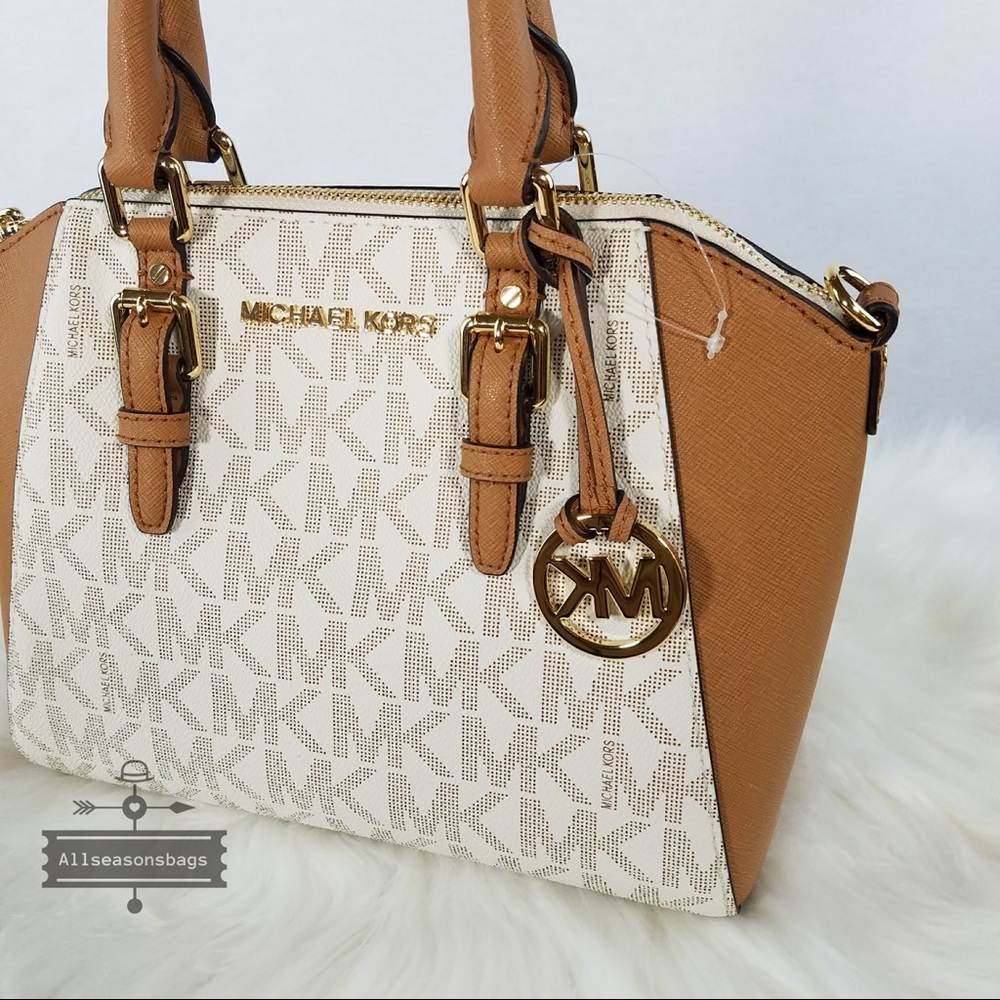 NWT Michael Kors Medium Ciara Satchel Acorn Bag - Picture 2 of 8